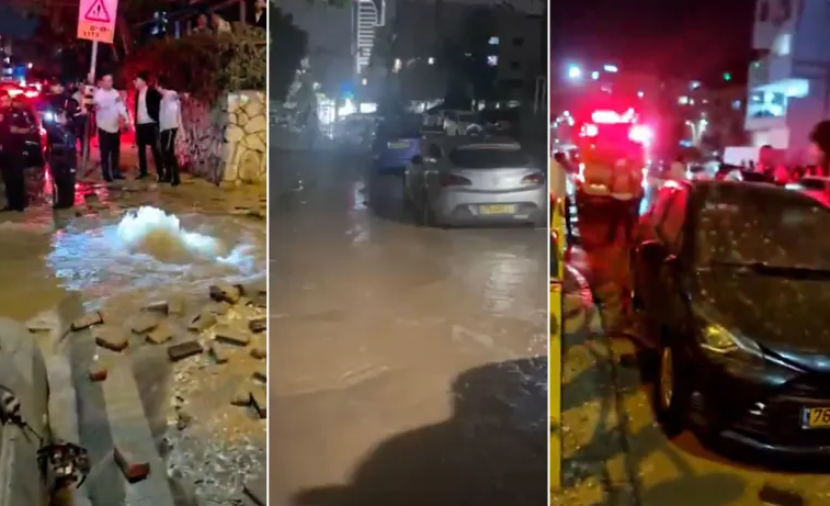 شاهد.. فيضانات صرف صحي في تل أبيب بعد قصف صاروخي إيراني